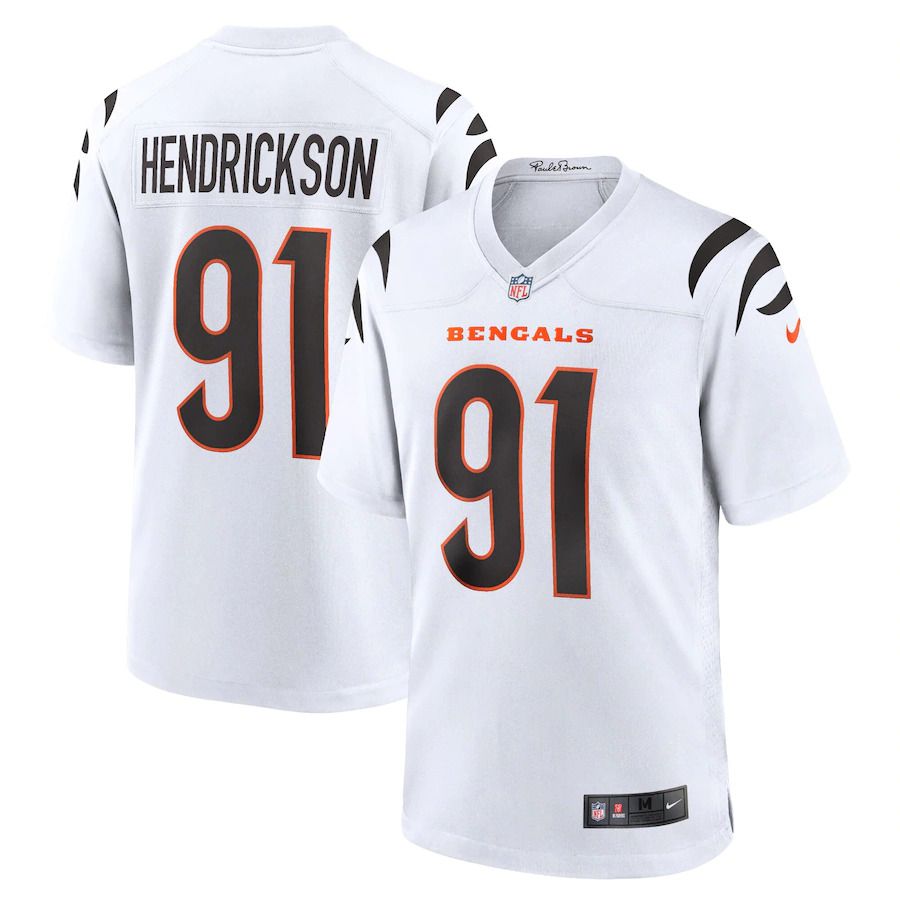 Men Cincinnati Bengals 91 Trey Hendrickson Nike White Game NFL Jersey